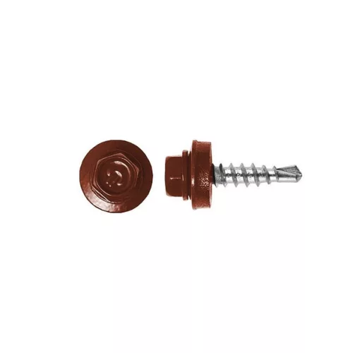 Rögzítő csavar fémhez, RAL8004 (téglavörös) - 4,8*19mm