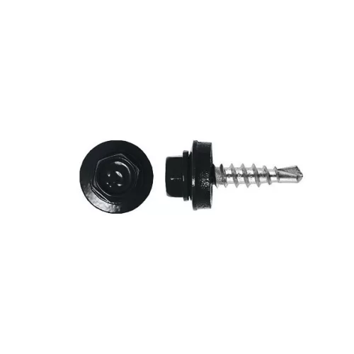 Rögzítő csavar fémhez, RAL9005 (fekete) - 4,8*19mm