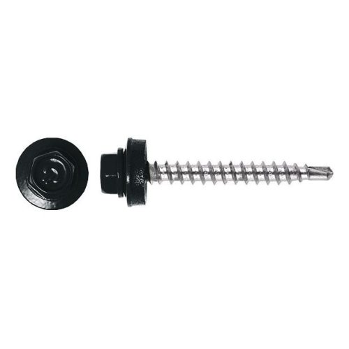 Rögzítő csavar fához, RAL9005 (fekete) - 4,8*35mm - 50db