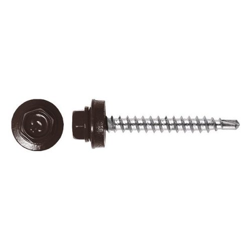Rögzítő csavar fához, RAL8017 (csokibarna) - 4,8*35mm - 50db