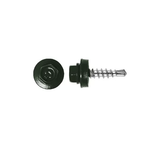 Rögzítő csavar fémhez, RAL6020 (katonai zöld) - 4,8*19mm