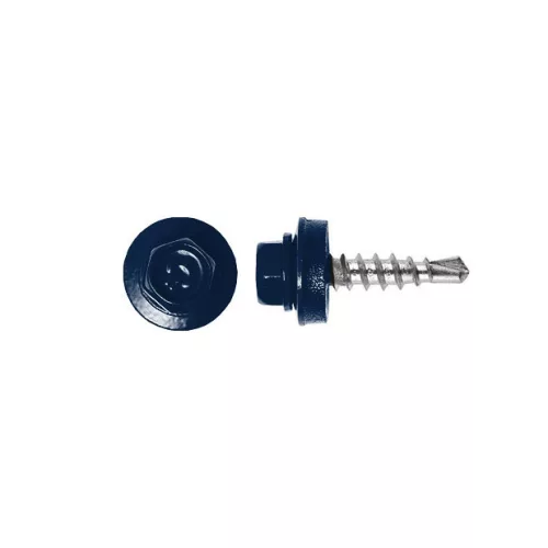 Rögzítő csavar fémhez, RAL5010 (kék) - 4,8*19mm