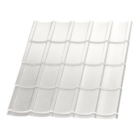   Hódfarkú cserepeslemez, RAL 9010 fényes (hófehér) 0,5mm vastag