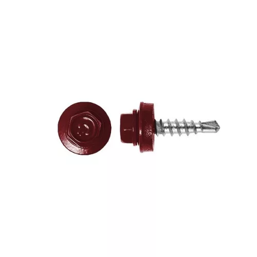 Rögzítő csavar fémhez, RAL3011 (meggypiros) - 4,8*19mm