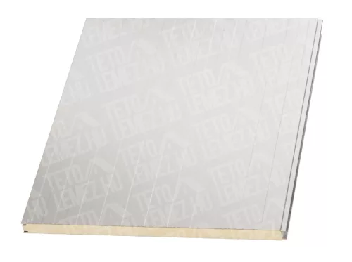 10 cm PUR Fal szendvicspanel, RAL9002 (törtfehér) - Hossz: 5.000mm