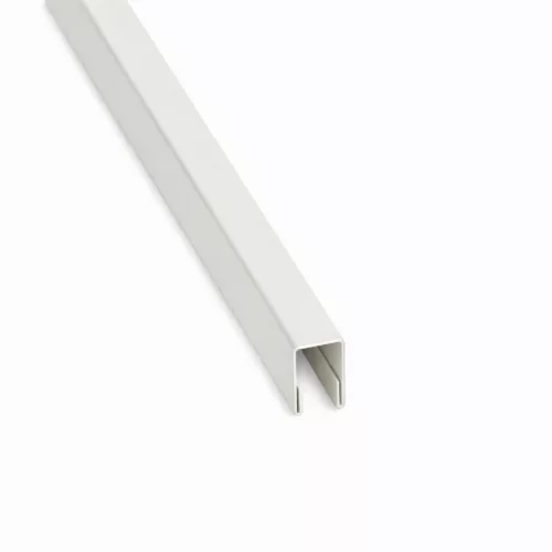 T8 trapézlemezt lezáró U profil RAL 9002 fényes (törtfehér), Hossz: 2000mm