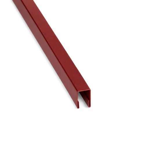 T20 trapézlemezt lezáró U profil, Fényes RAL3011 (meggypiros), Hossz: 2000mm
