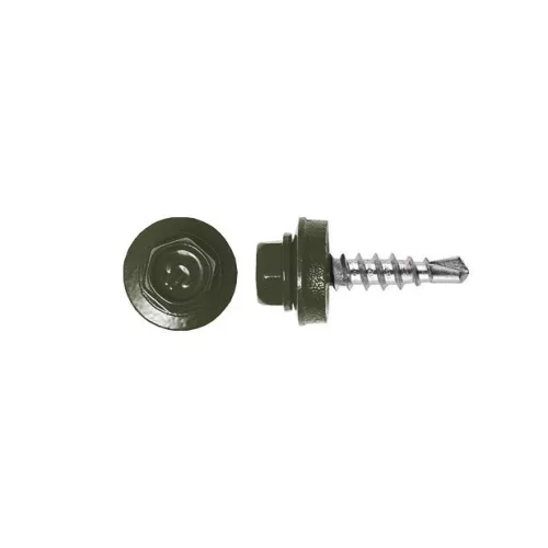 Rögzítő csavar fémhez, RAL6011 (világos zöld) - 4,8*19mm