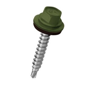   Rögzítő csavar fához, RAL6011 (világos zöld) - 4,8*35mm - 50db