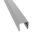 T8 trapézlemezt lezáró U profil, Fényes RAL9006 (ezüst metál), Hossz: 2000mm