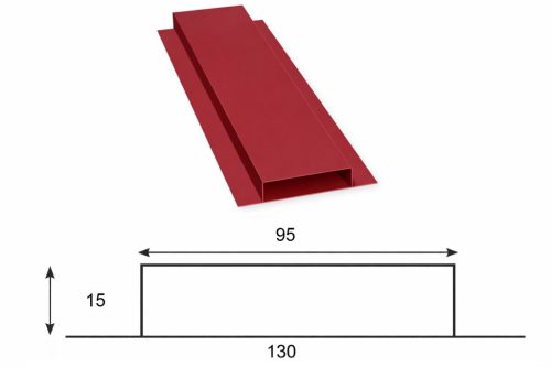 Omega kerítéselem - RAL3009 fényes (Bordó)