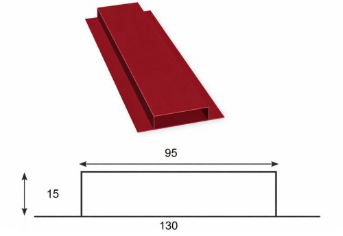 Omega kerítéselem - RAL3011 MATT (Meggypiros)