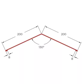 Gerincelem trapézlemezhez, Horganyzott, Hossz: 2000 mm