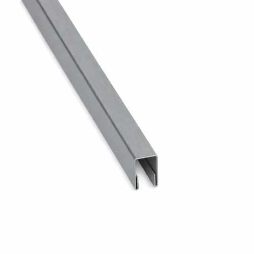 T8 trapézlemezt lezáró U profil, Fényes RAL9007 (grafit metál), Hossz: 2000mm