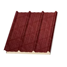   12 cm Tető szendvicspanel, kőzetgyapot töltéssel, RAL 3011 (meggypiros)