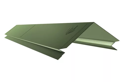 Kiszellőztetett gerincelem Lambda lemezhez RAL 6011 fényes (világos zöld), Hossz: 1.000 mm