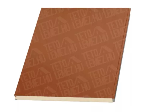 12 cm Fal szendvicspanel, kőzetgyapot töltéssel, látszó rögzítéssel, RAL 8004 (téglavörös)