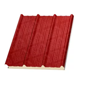   8 cm Tető szendvicspanel, kőzetgyapot töltéssel, RAL 3000 (tűzpiros)