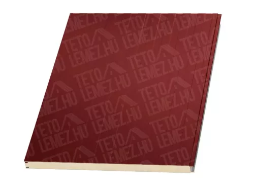 10 cm Fal szendvicspanel, kőzetgyapot töltéssel, látszó rögzítéssel, RAL 3011 (meggypiros)