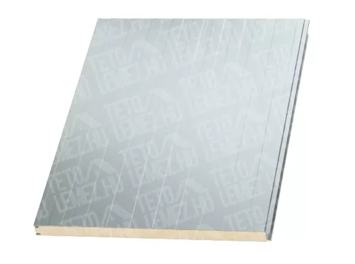 12 cm Fal szendvicspanel, kőzetgyapot töltéssel, látszó rögzítéssel, RAL 7035 (világos szürke)