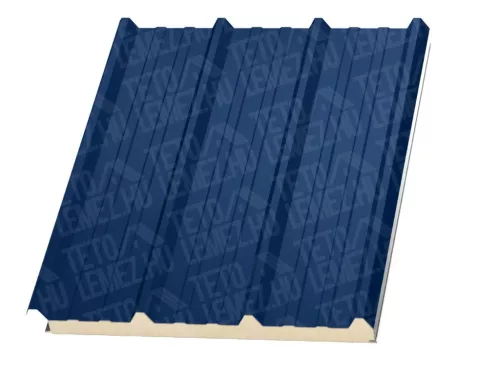 10 cm Tető szendvicspanel, kőzetgyapot töltéssel, RAL 5010 (kék)