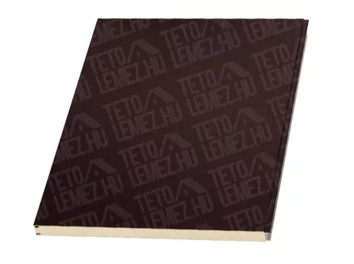 15 cm Fal szendvicspanel, kőzetgyapot töltéssel, látszó rögzítéssel, RAL 8017 (csokibarna)