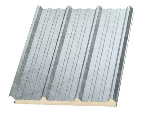 10 cm Tető szendvicspanel, kőzetgyapot töltéssel, RAL 7035 (világos szürke)