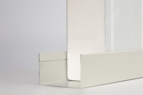 Szendvicspanel fogadó profil RAL 9002 fényes (törtfehér), Hossz: 2000 mm