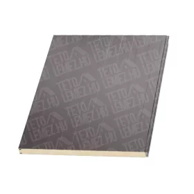   12 cm Fal szendvicspanel, kőzetgyapot töltéssel, látszó rögzítéssel, RAL 9007 (grafitmetál)
