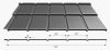 IZI ROOF látszó rögzítésű moduláris cserepeslemez, HC9005 matt (fekete) 0,5mm vastag