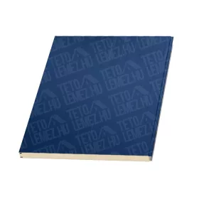   10 cm Fal szendvicspanel, kőzetgyapot töltéssel, látszó rögzítéssel, RAL 5010 (kék)