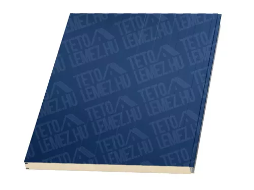 10 cm Fal szendvicspanel, kőzetgyapot töltéssel, látszó rögzítéssel, RAL 5010 (kék)