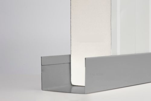 Szendvicspanel fogadó profil RAL 9006 fényes (ezüstmetál), Hossz: 2000 mm