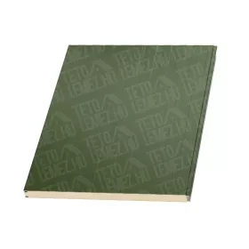   15 cm Fal szendvicspanel, kőzetgyapot töltéssel, látszó rögzítéssel, RAL 6011 (világos zöld)