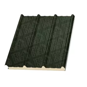   10 cm Tető szendvicspanel, kőzetgyapot töltéssel, RAL 6020 (katonai zöld)