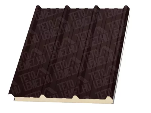 12 cm Tető szendvicspanel, kőzetgyapot töltéssel, RAL 8017 (csokibarna)