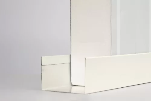 Szendvicspanel fogadó profil RAL 9010 fényes (hófehér), Hossz: 2000 mm
