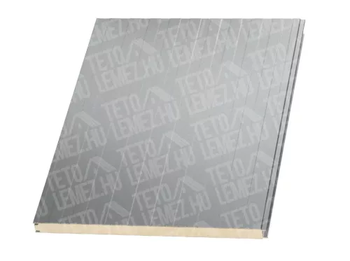 15 cm Fal szendvicspanel, kőzetgyapot töltéssel, látszó rögzítéssel, RAL 9006 (ezüstmetál)