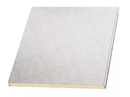 12 cm Fal szendvicspanel, kőzetgyapot töltéssel, látszó rögzítéssel, RAL 9002 (törtfehér)