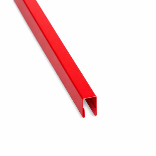 T8 trapézlemezt lezáró U profil, Fényes RAL3000(tűzpiros), Hossz: 2000mm
