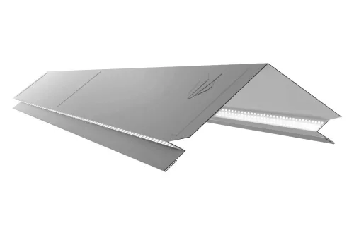 Kiszellőztetett gerincelem Lambda lemezhez RAL 9006 fényes (ezüstmetál), Hossz: 1.000 mm