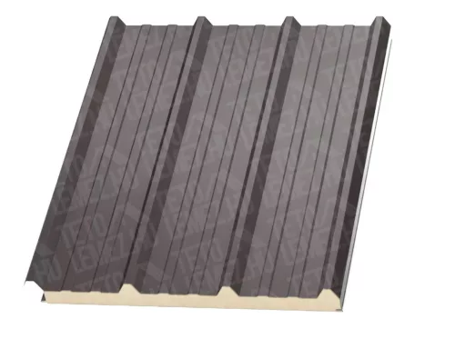 10 cm Tető szendvicspanel, kőzetgyapot töltéssel, RAL 9007 (grafitmetál)