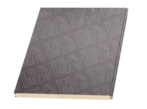 15 cm Fal szendvicspanel, kőzetgyapot töltéssel, látszó rögzítéssel, RAL 9007 (grafitmetál)