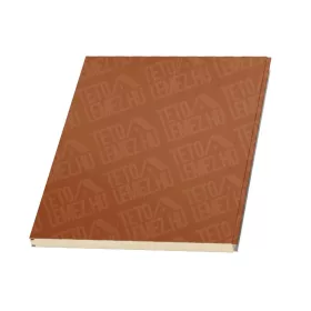   15 cm Fal szendvicspanel, kőzetgyapot töltéssel, látszó rögzítéssel, RAL 8004 (téglavörös)