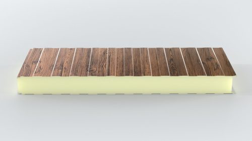 10 cm PUR Fal szendvicspanel, Sötét dió