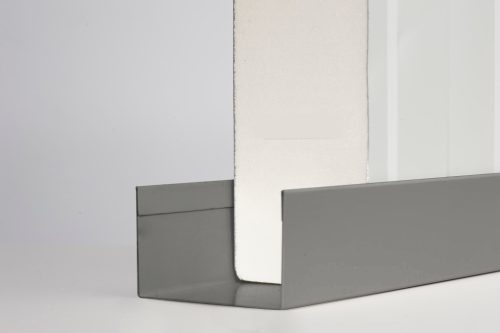 Szendvicspanel fogadó profil RAL 9007 fényes (grafitmetál), Hossz: 2000 mm